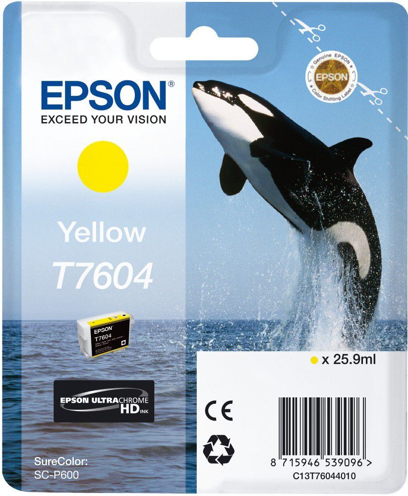 Tusz Epson Tusz T7604 Yellow UltraChrome HD (C13T76044010)