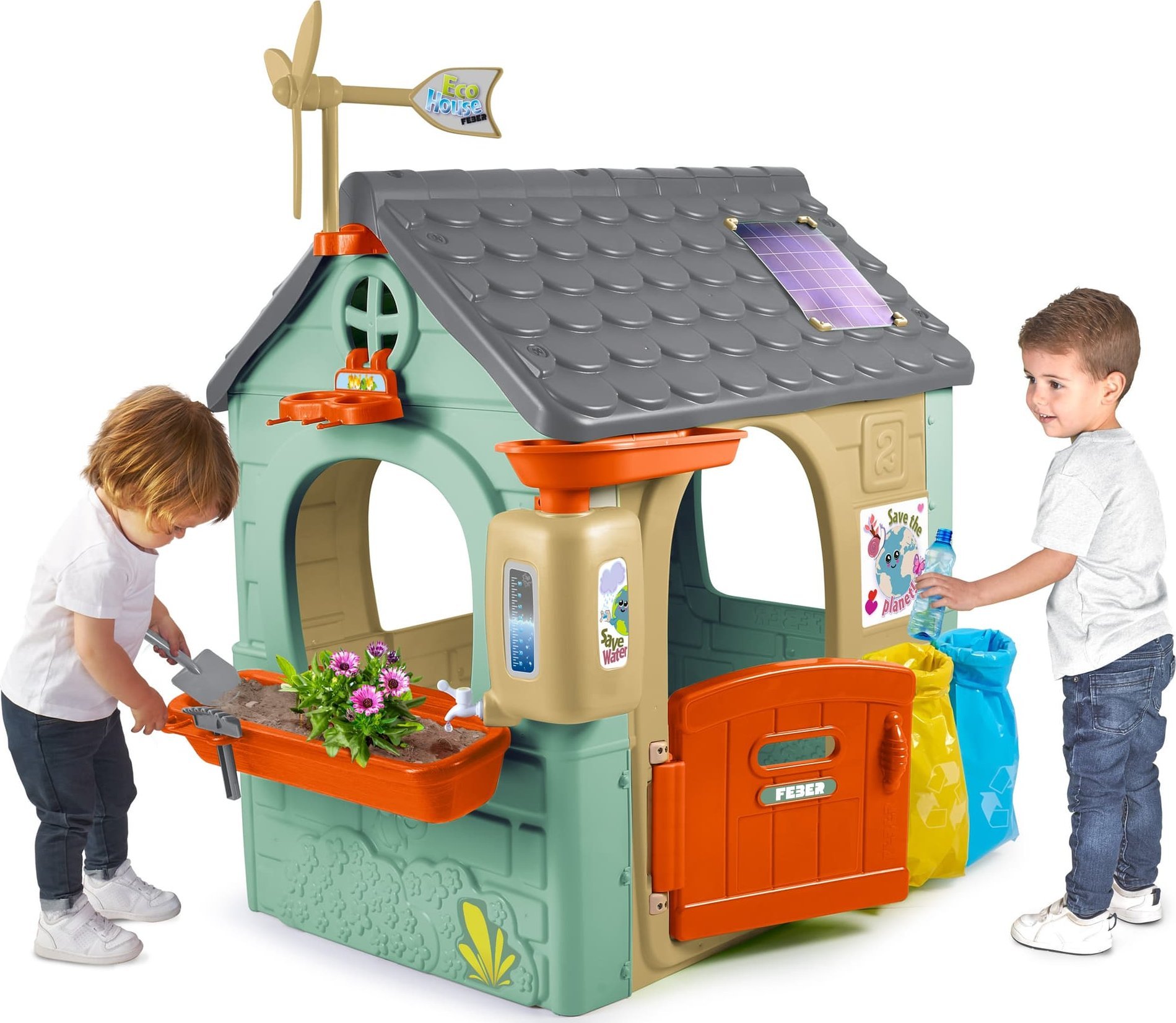 Feber FEBER Domek ogrodowy Recycle Eco* Segregacja Odpadów Zielona Energia