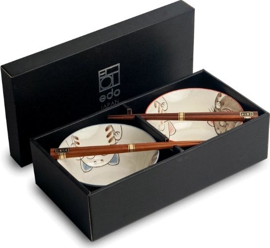 Zestaw misek do dań japońskich trzy kotki 4 elementy - Edo Japan