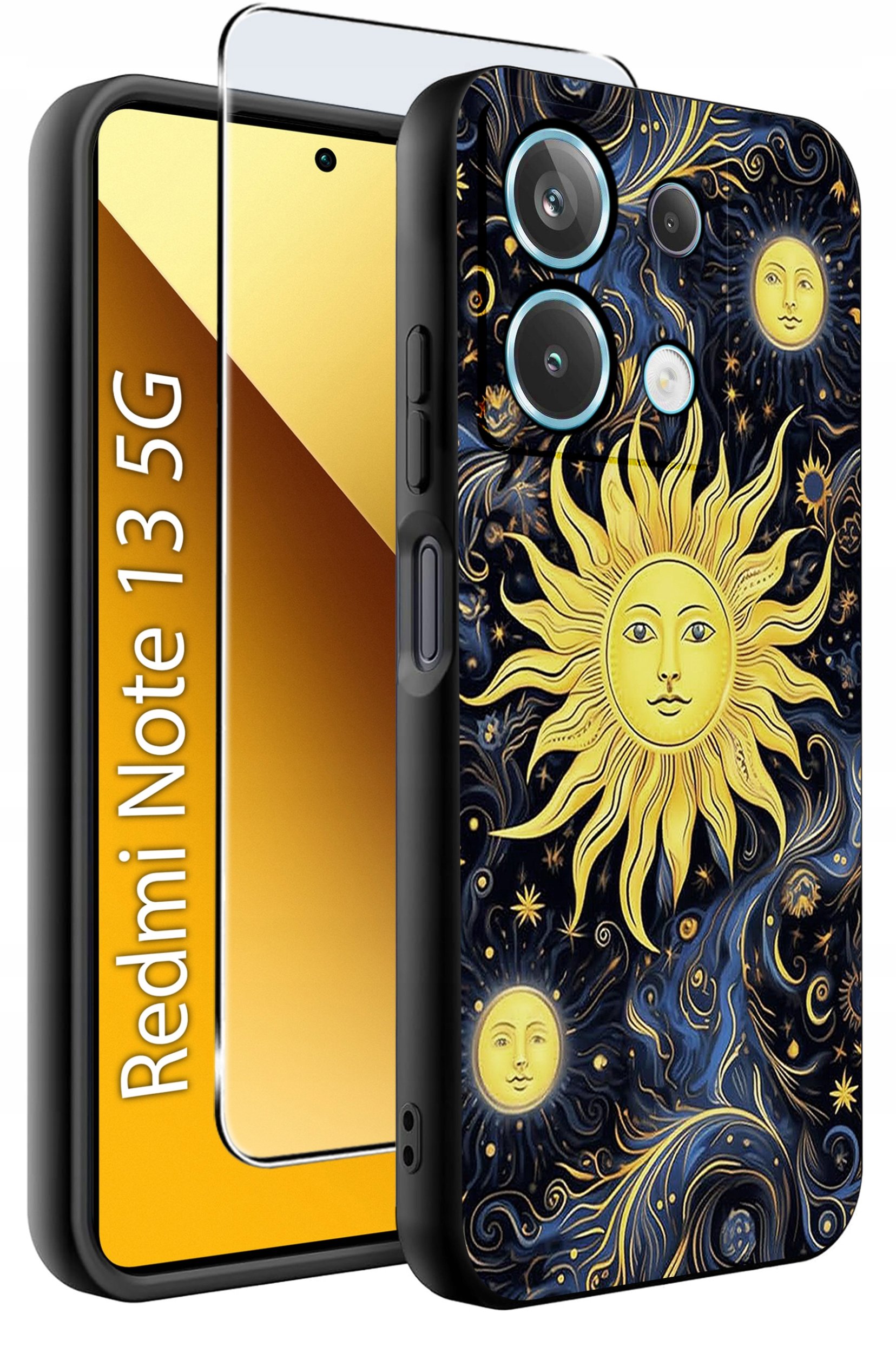 ETUI do Xiaomi Redmi Note 13 5G WZORY |SILIKONOWE MATT CASE +SZKŁO 9H