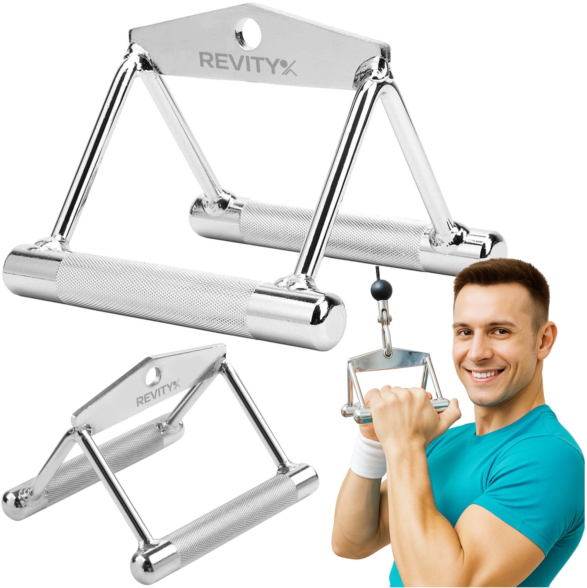 Uchwyt do wyciągu atlasu, trójkątny, stalowy, antypoślizgowy 17,5 cm x 15 cm x 12,5