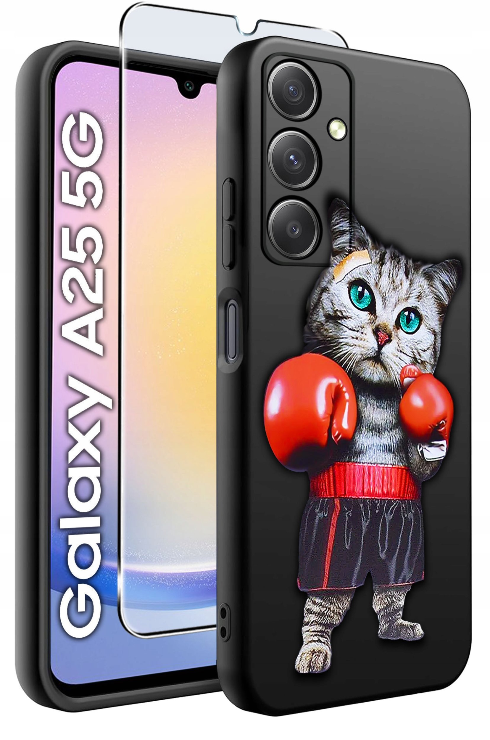 ETUI do Samsung A25 5G WZORY | SILIKONOWE MATT CASE + SZKŁO HARTOWANE 9H