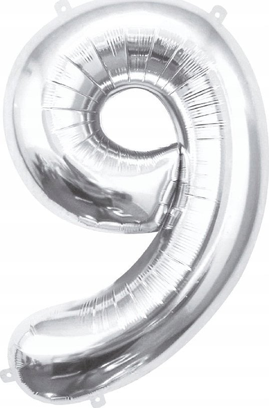 GoDan Balon foliowy Cyfra9 srebrna 85cm BC-HSR9 09573