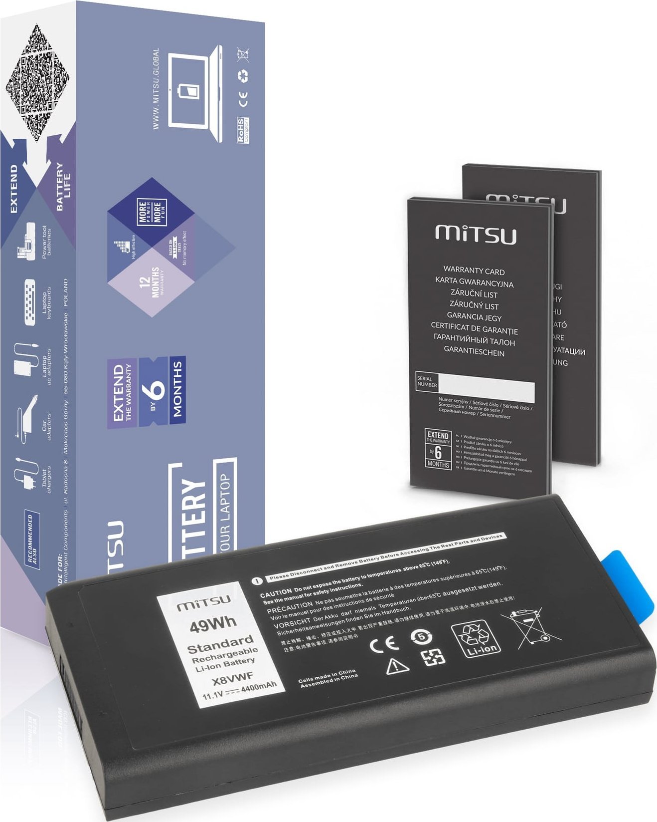 Bateria Mitsu Bateria Mitsu do Dell Latitude 14 5404, 7404, 5414, 7414