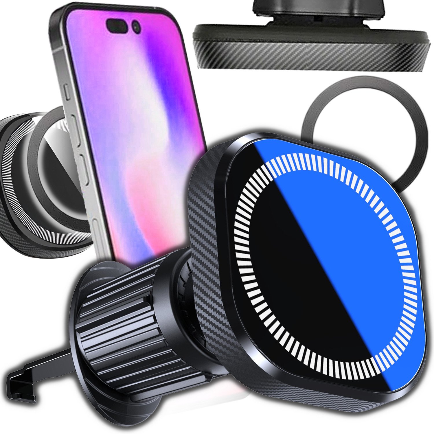 Uchwyt samochodowy MAGNETYCZNY na telefon do telefonu iphone MAGSAFE kratki MAG-HO1