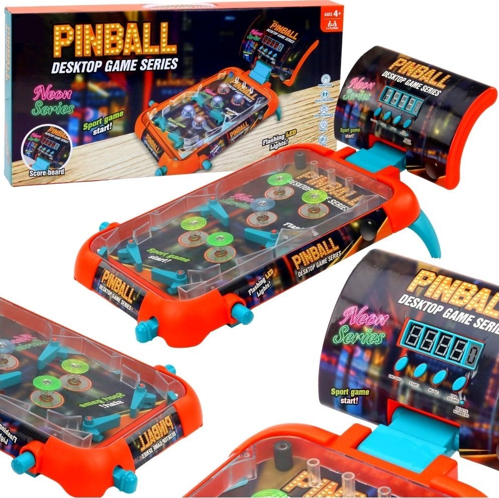 Qulki Gra zręcznościowa Flipper Pinball dla dzieci Stół do gry Pinbal Fliper LEDy