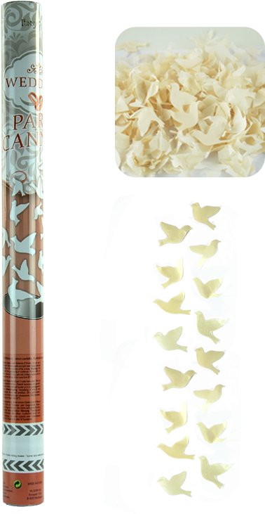 Tuba - wyrzutnia konfetti 60 cm - białe gołębie one size