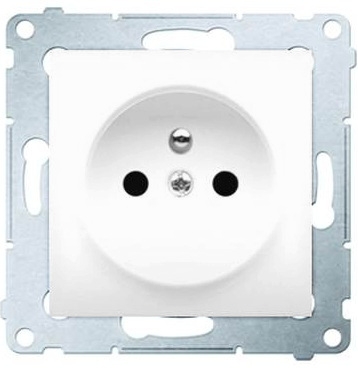 Kontakt-Simon Gniazdo SIMON54 1-krotne z/u 16A IP20 srebrne - DGZ1Z.01/43