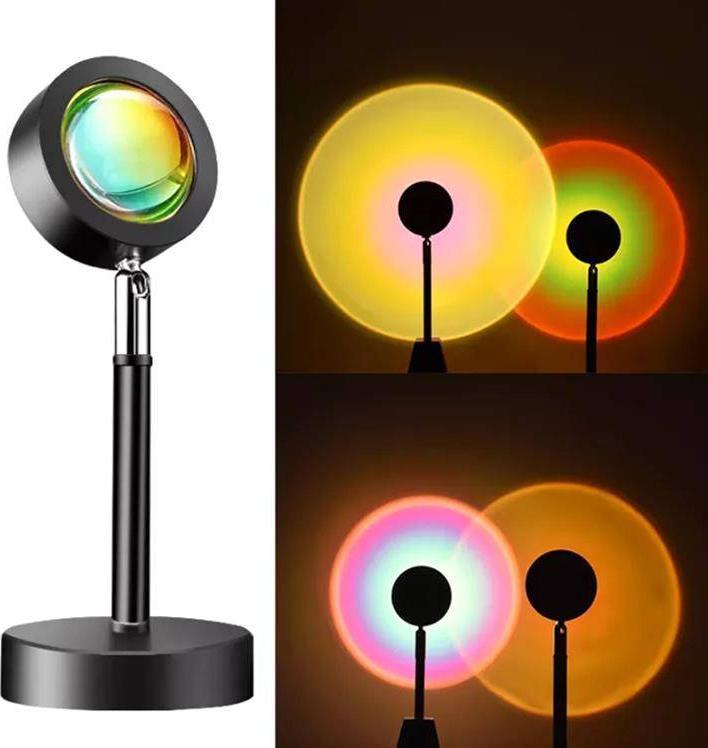 Aptel PROJEKTOR LAMPA Imitująca Zachód Słońca LED 27 cm czarna ZD67C