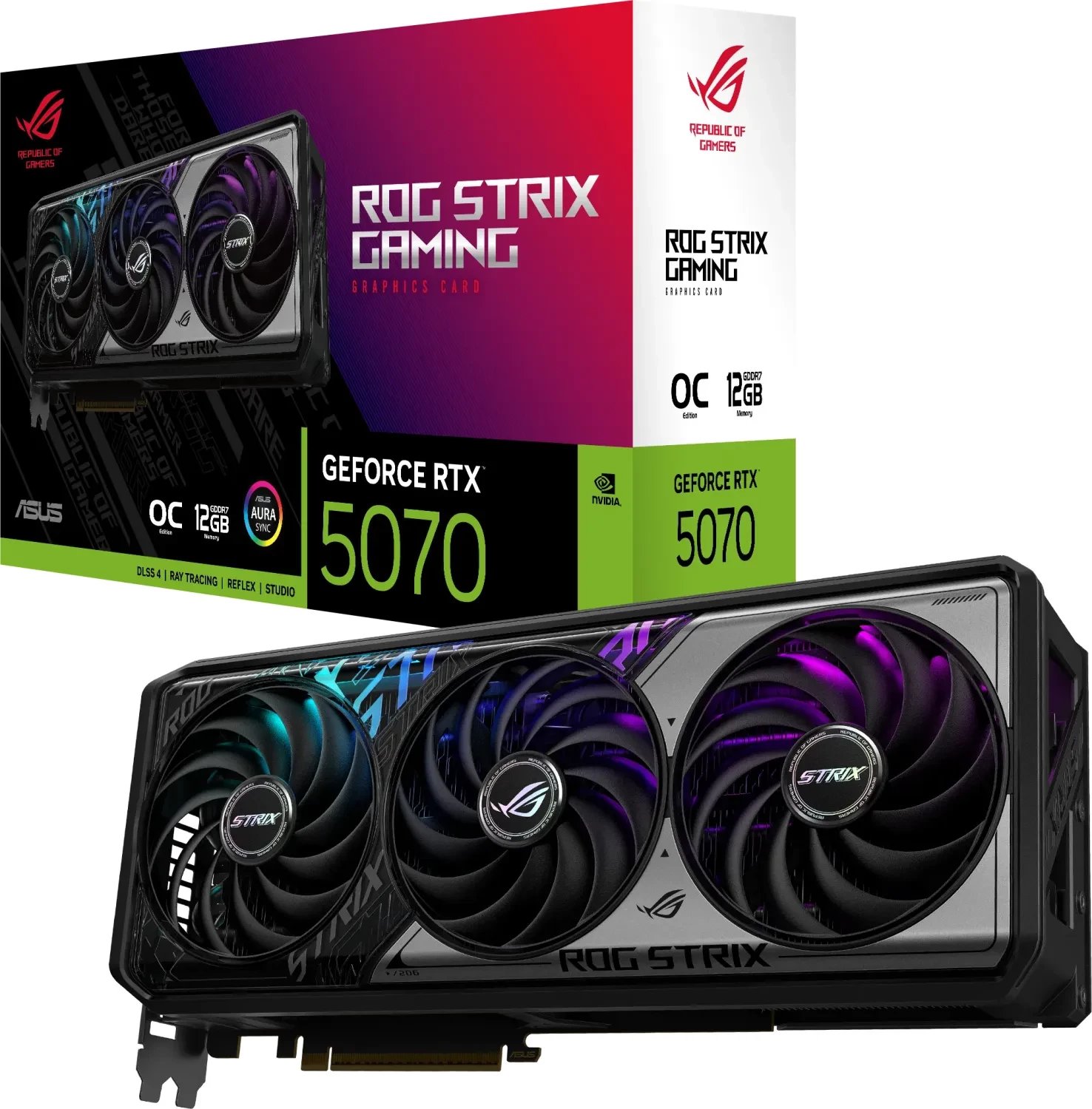 Karta graficzna Asus ROG Strix GeForce RTX 5070 OC 12GB GDDR7 DLSS (ROG-STRIX-RTX5070-O12G-GAMING)