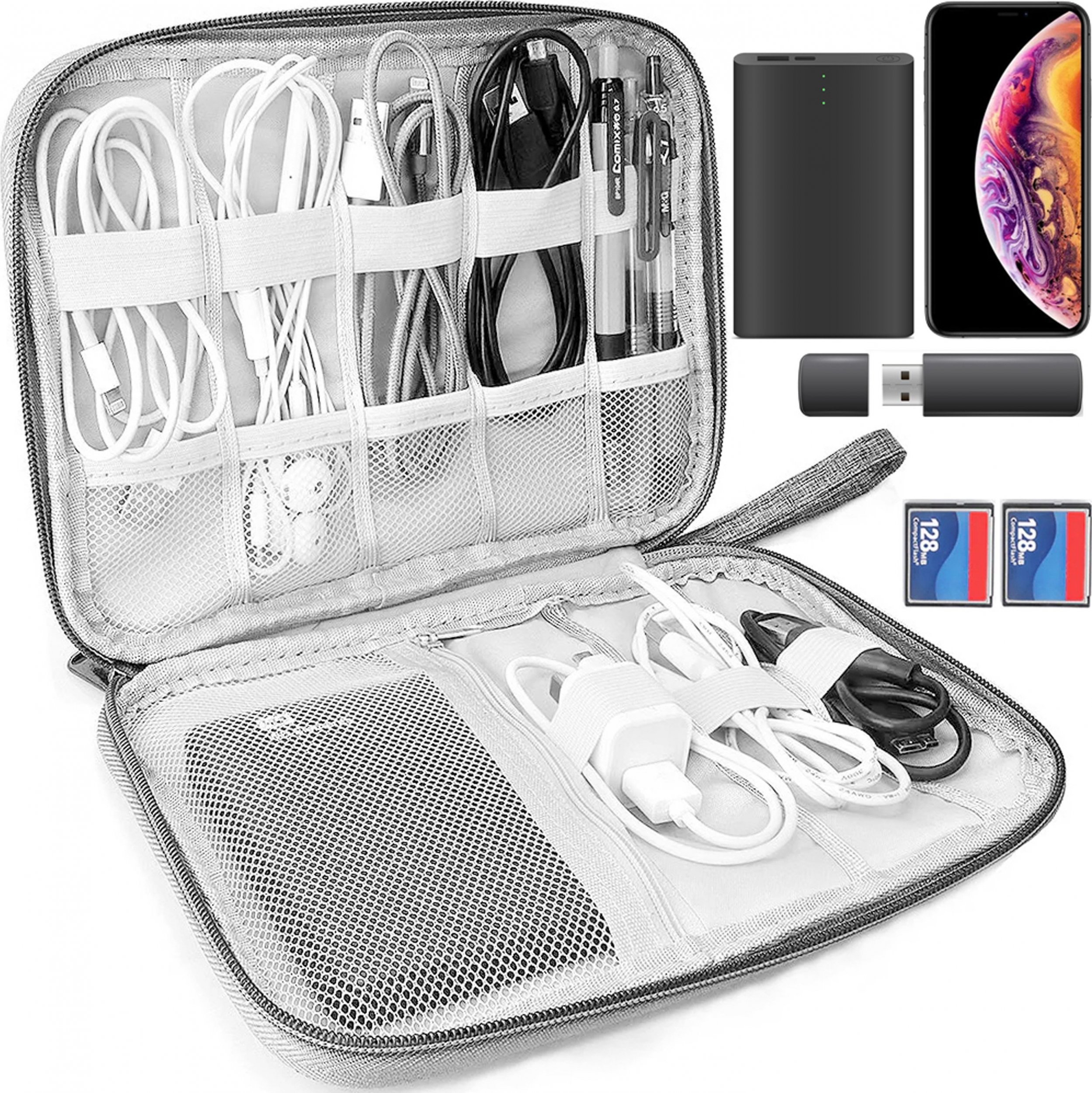 Retoo ORGANIZER PODRÓŻNY TORBA ETUI NA KABLE ŁADOWARKI