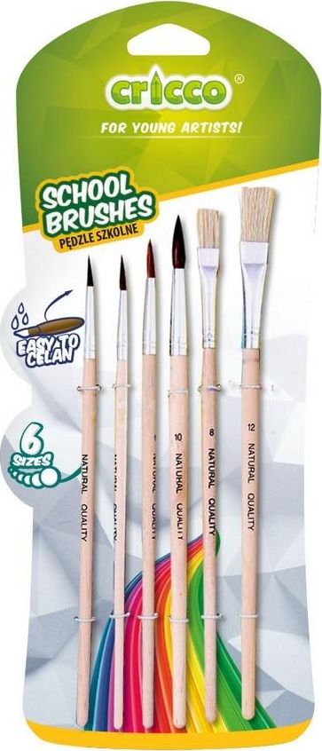 Cricco Pędzelki szkolne 6szt bls CRICCO