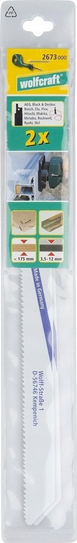 Wolfcraft 2 brzeszczoty szablaste BiM Wolfcraft dł. 210mm