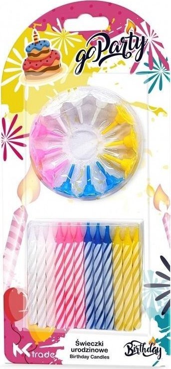 Świeczki urodzinowe spiralne 6,5cm 24szt