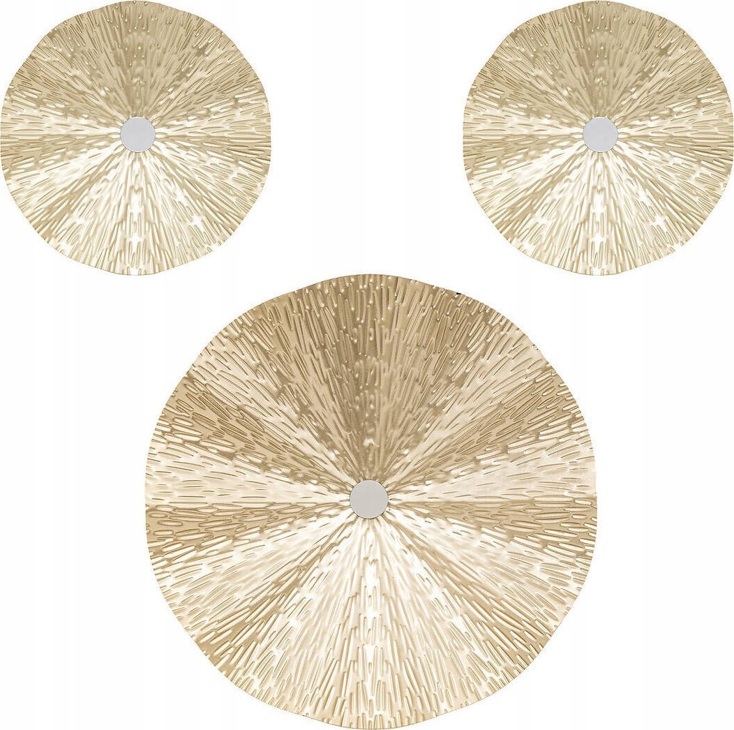 Atmosphera Metalowe dekoracje ścienne złote LESLIE, 3 sztuki