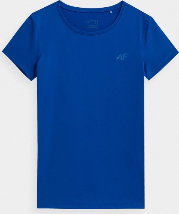 4f Koszulka damska H4L22-TSDF352 kobaltowa r. S