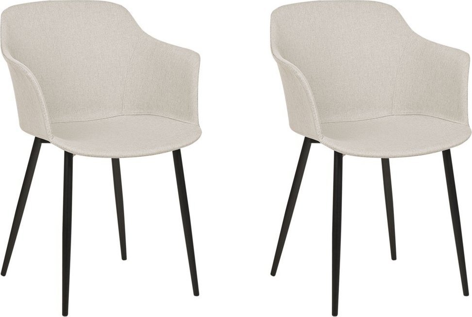 Beliani Zestaw 2 krzeseł jasnobeżowy ELIM