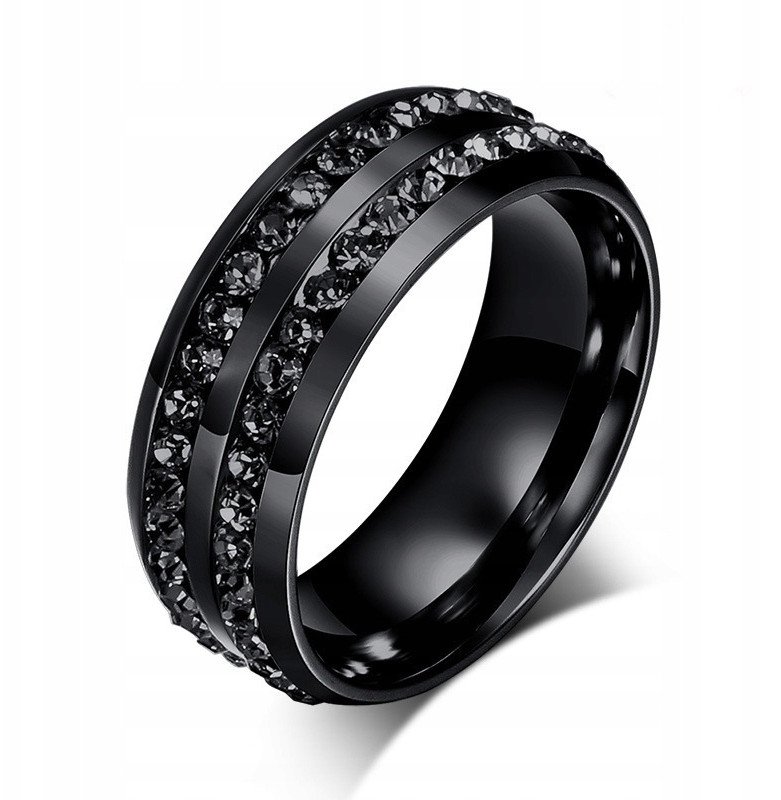 OBRĄCZKI Pierścionek ŚLUBNE GOTHIC STAL 316L r.19