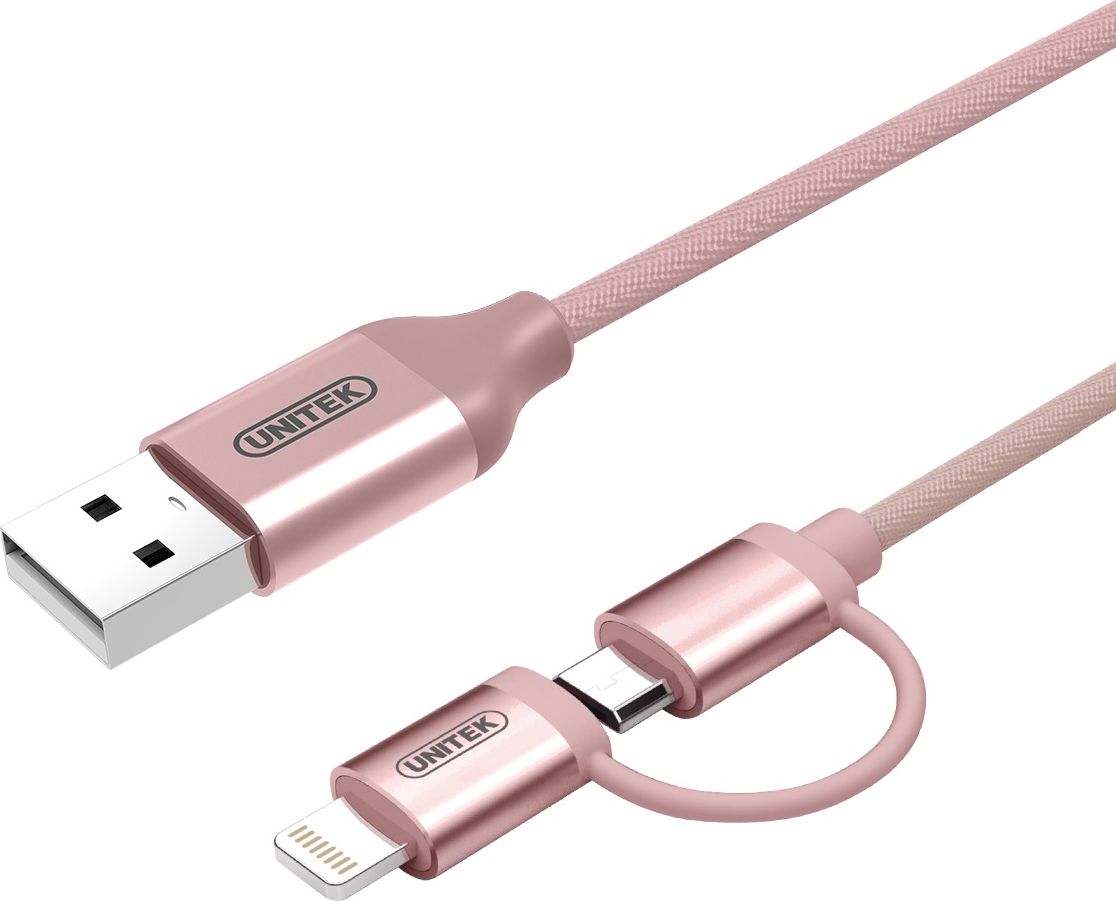 Kabel USB Unitek USB-A - 1 m Różowy (Y-C4031RG)