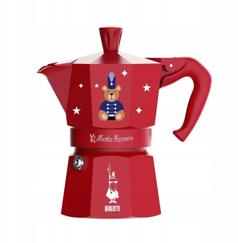 Bialetti - kawiarka Moka Express Joyful Christmas 3tz czerwona