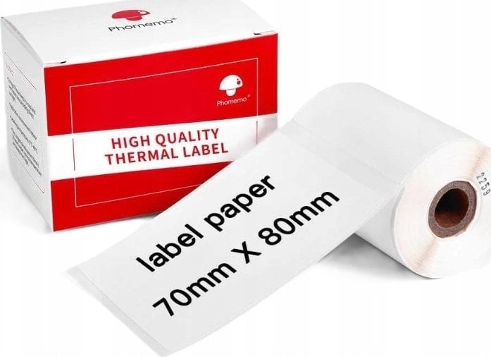 Phomemo Papier Przylepny Naklejki 100x Etykieta 70x80mm Phomemo M110 M120 M200 M220 / Xp7080-100