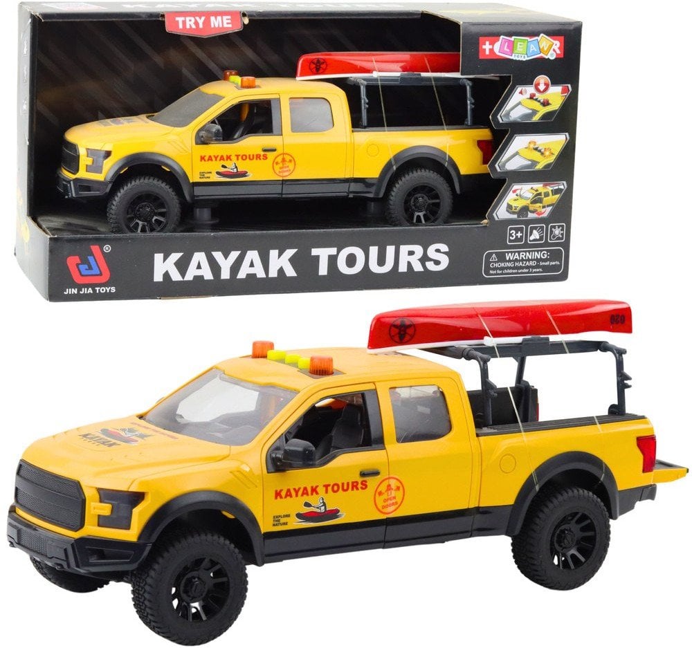 Samochód Terenowy Transport Kajaków Światła Dźwięki Żółty