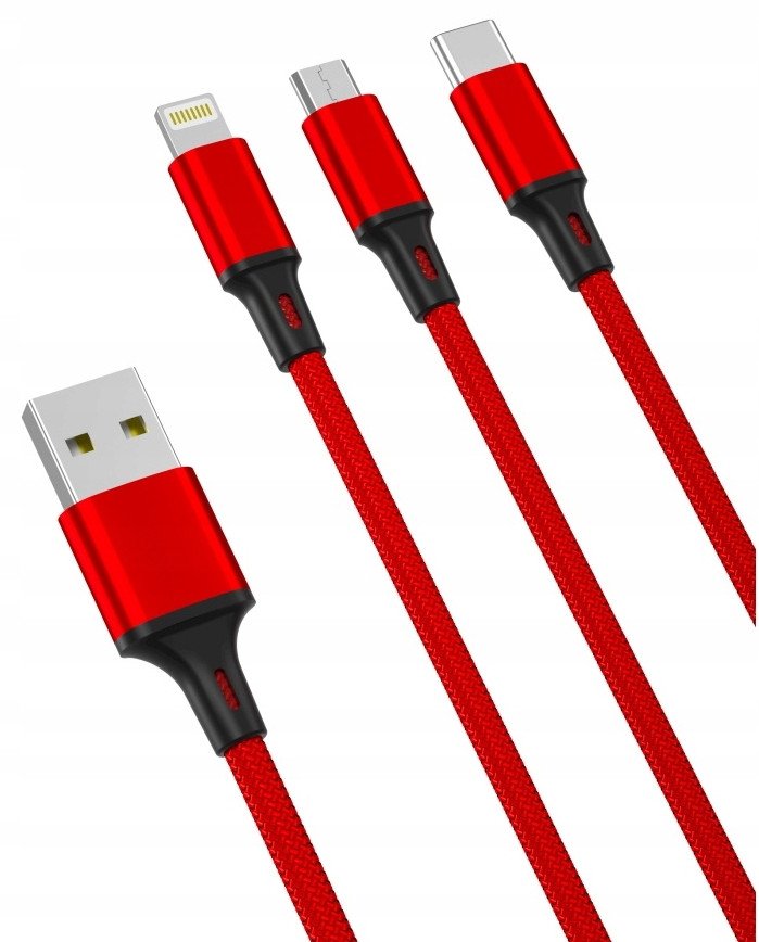 Kabel USB XO USB-C - microUSB 1.2 m Czerwony (5903954000438)