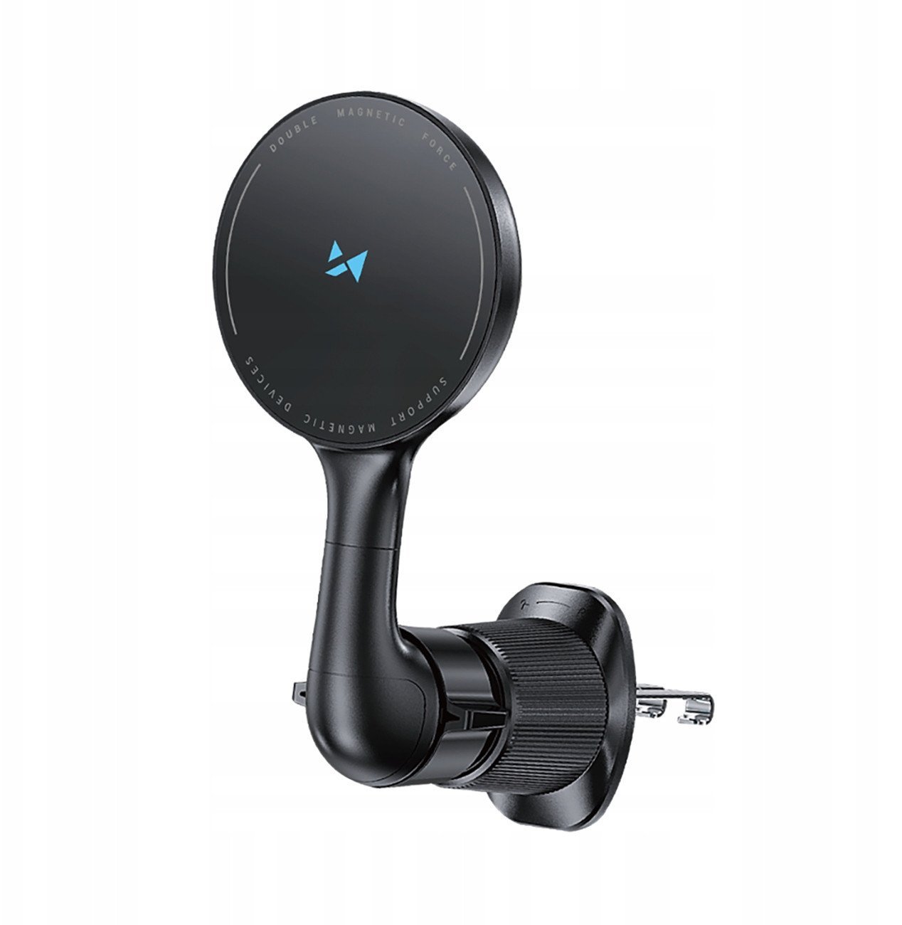 Uchwyt samochodowy Wozinsky WCT5-6S4Y z ładowarką indukcyjną Qi/MagSafe 15W na kratkę nawiewu - czarny