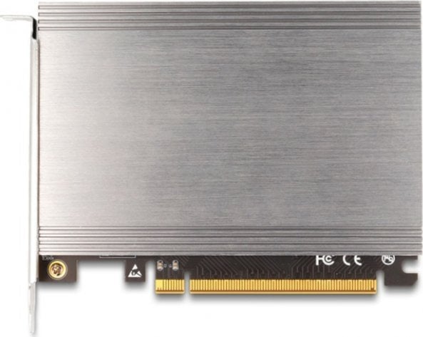 Kontroler Delock Delock PCI Express x16 Karte zu 4 x intern NVMe M.2 Key M mit Kühlkörper - Bifurcation (LxB: 145 x 111 mm)