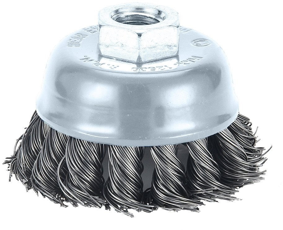 Szczotka druciana doczołowa 100 mm, drut skręcony, stalowy, M14