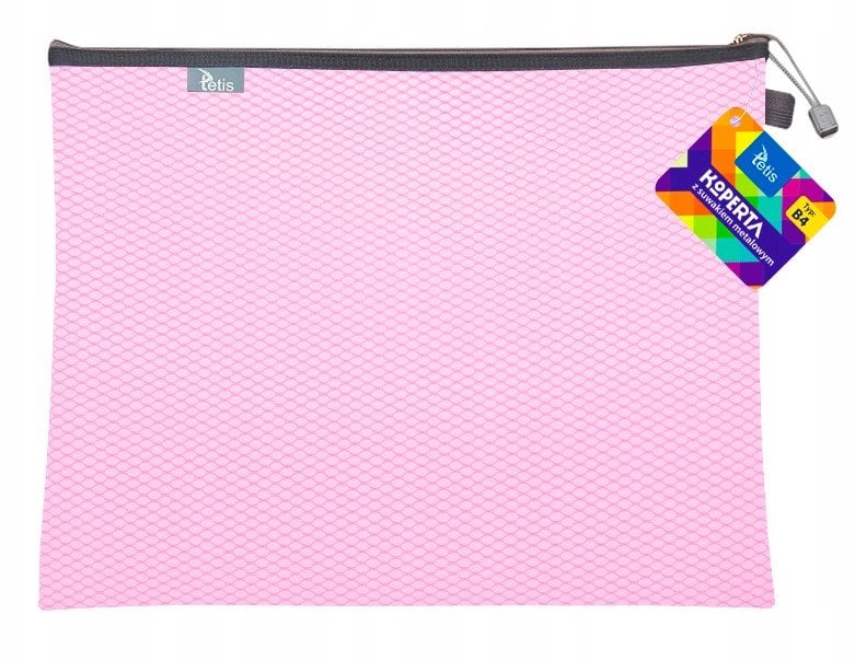 Koperta B4 z suwakiem metalowym różowa BT607-R tetis