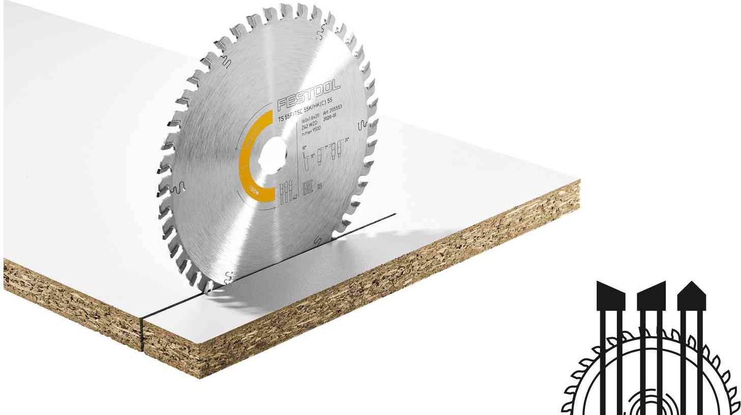 Festool Tarcza pilarska WOOD FINE CUT HW 168x1,8x20 WD42