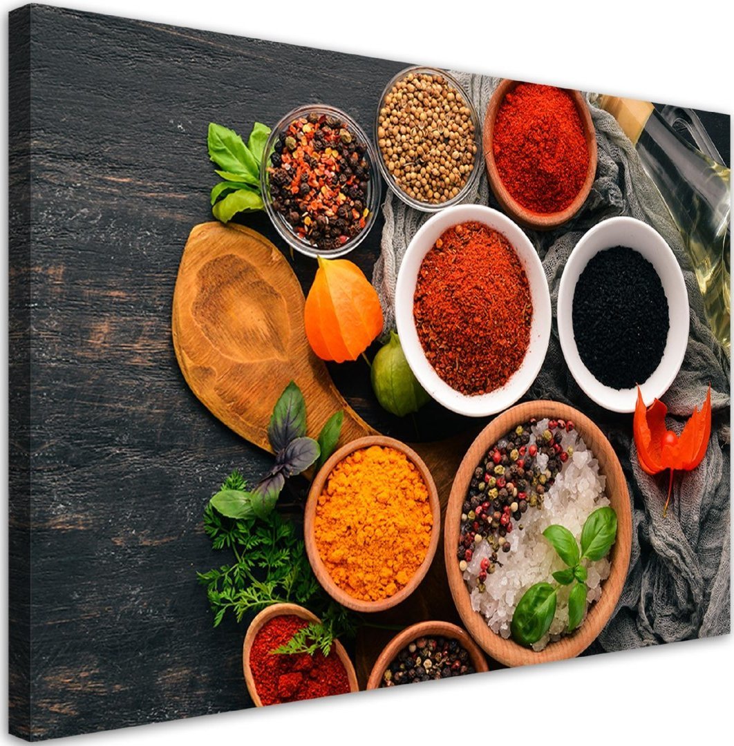 Feeby Obraz na płótnie, Świeże przyprawy w kuchni - 90x60