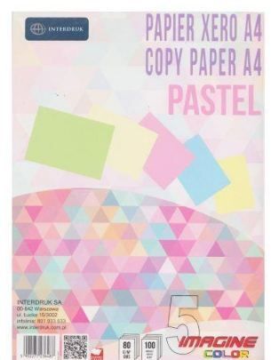 Interdruk Papier ksero A4 80g Mix kolorów Pastel 100 arkuszy