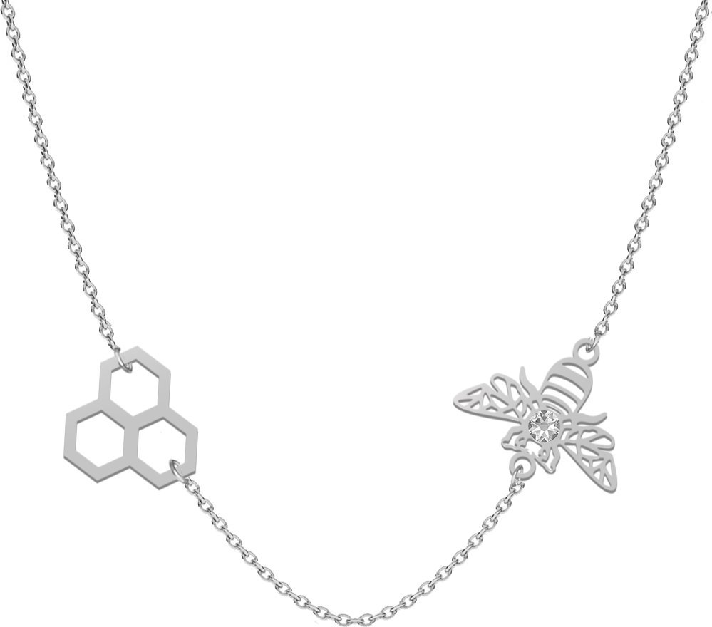 Radziszewska Jewellery Naszyjnik Srebrny Pszczoła i Plaster Miodu