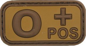 MFH Marker naszywka grupy krwi gumowe "O POS'', 3D