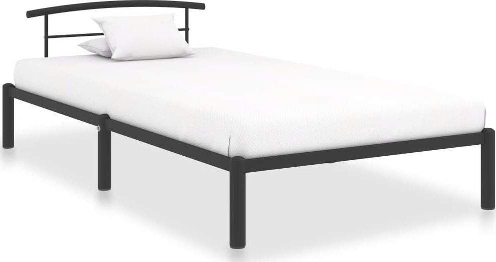 vidaXL Rama łóżka, czarna, metalowa, 100 x 200 cm