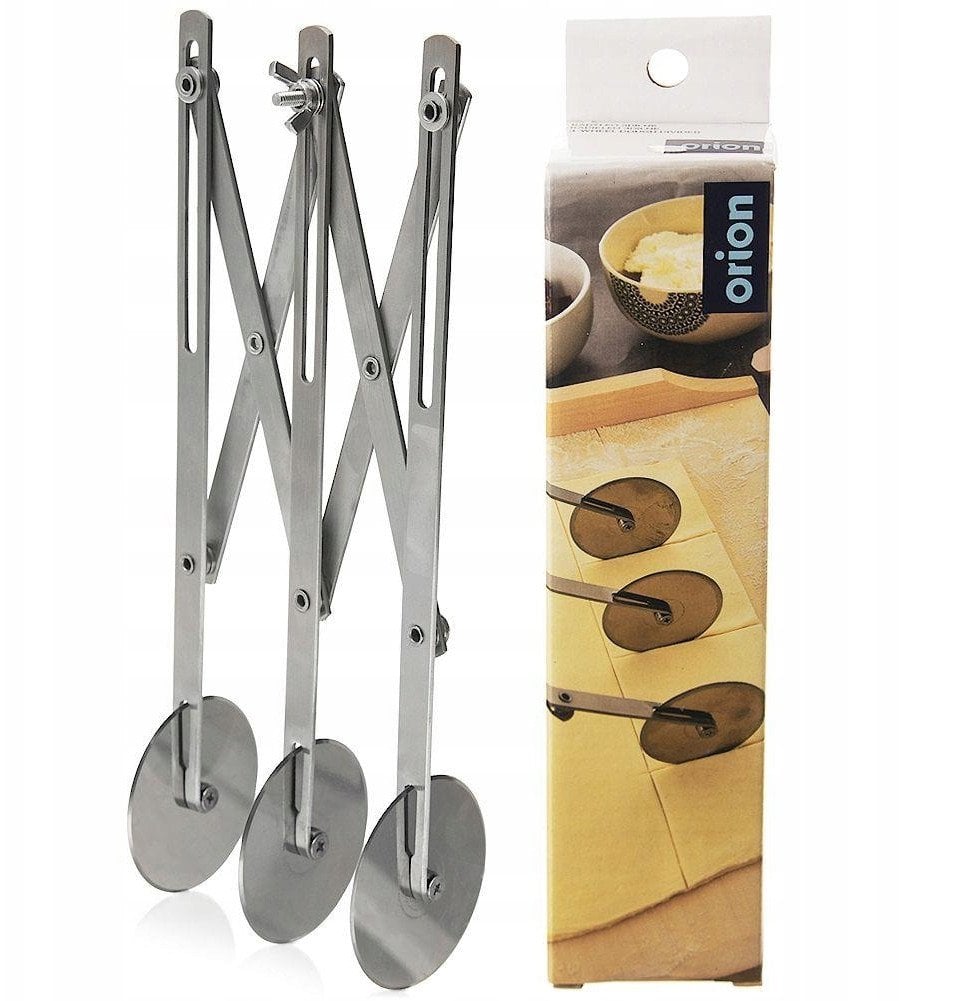 Znacznik rozstawny do ciasta z 3 ostrzami stalowy / potrójne radełko 25 cm