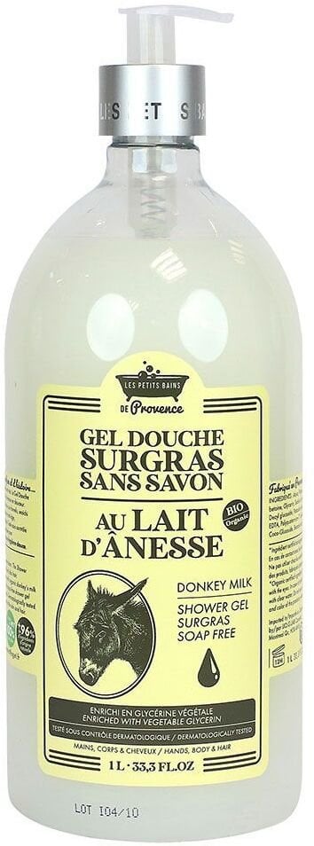 Les Petites Bains de Provence, Donkey Milk, Shower Gel, For Body, Face & Hair, For Sensitive Skin, 1000 ml For Women
