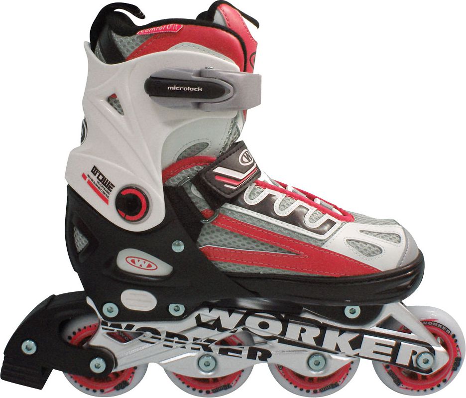 Rolki Worker Nolan z wymienną płozą regulowane czerwone r. 29-32