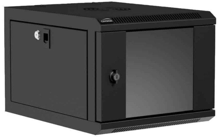 Caymon CAYMON NPR404/B Naścienna szafa rack 9,5”/10,5” 4U, głębokość 420 mm, czarna