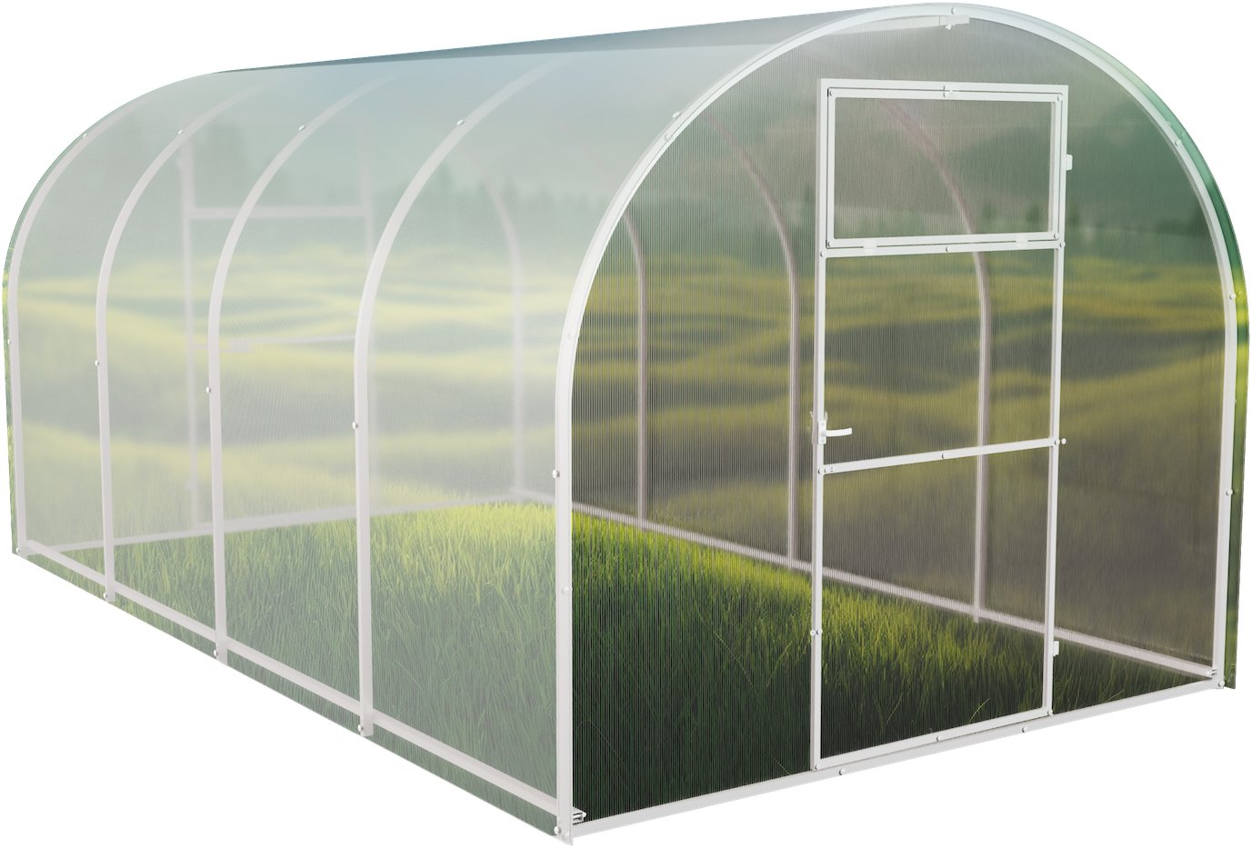 Szklarnia z poliwęglanu Tunel ogrodowy 2,4x4 m profile 20x20 poliwęglan 4mm