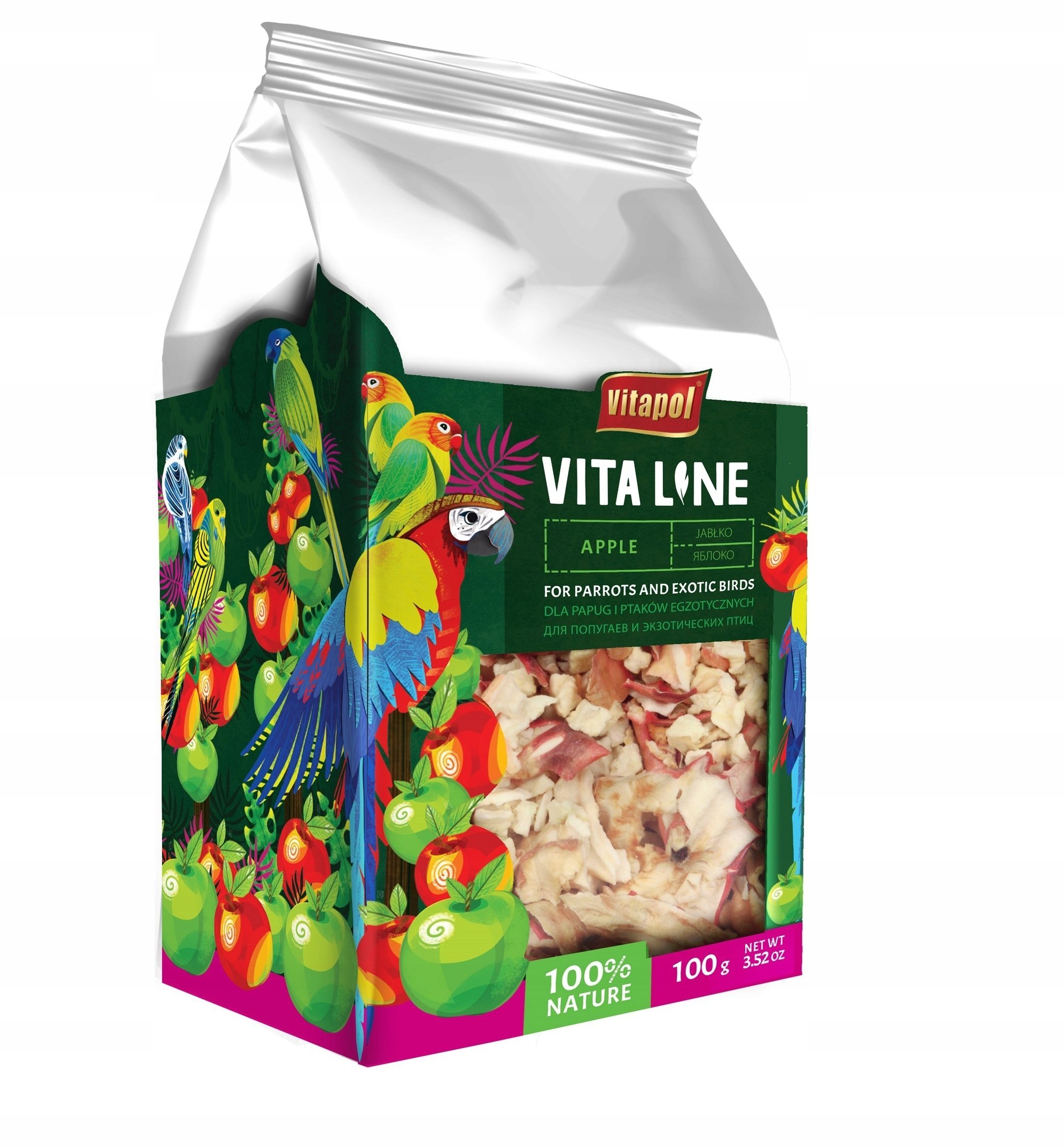 Vitaline Jabłko dla papug i ptaków egzotycznych 100g, 4szt/disp