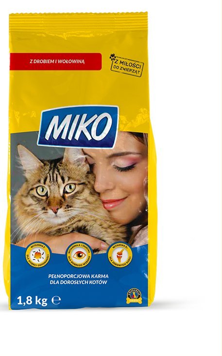 MIKO SUCHA KARMA 1,8kg DRÓB, WOŁOWINA