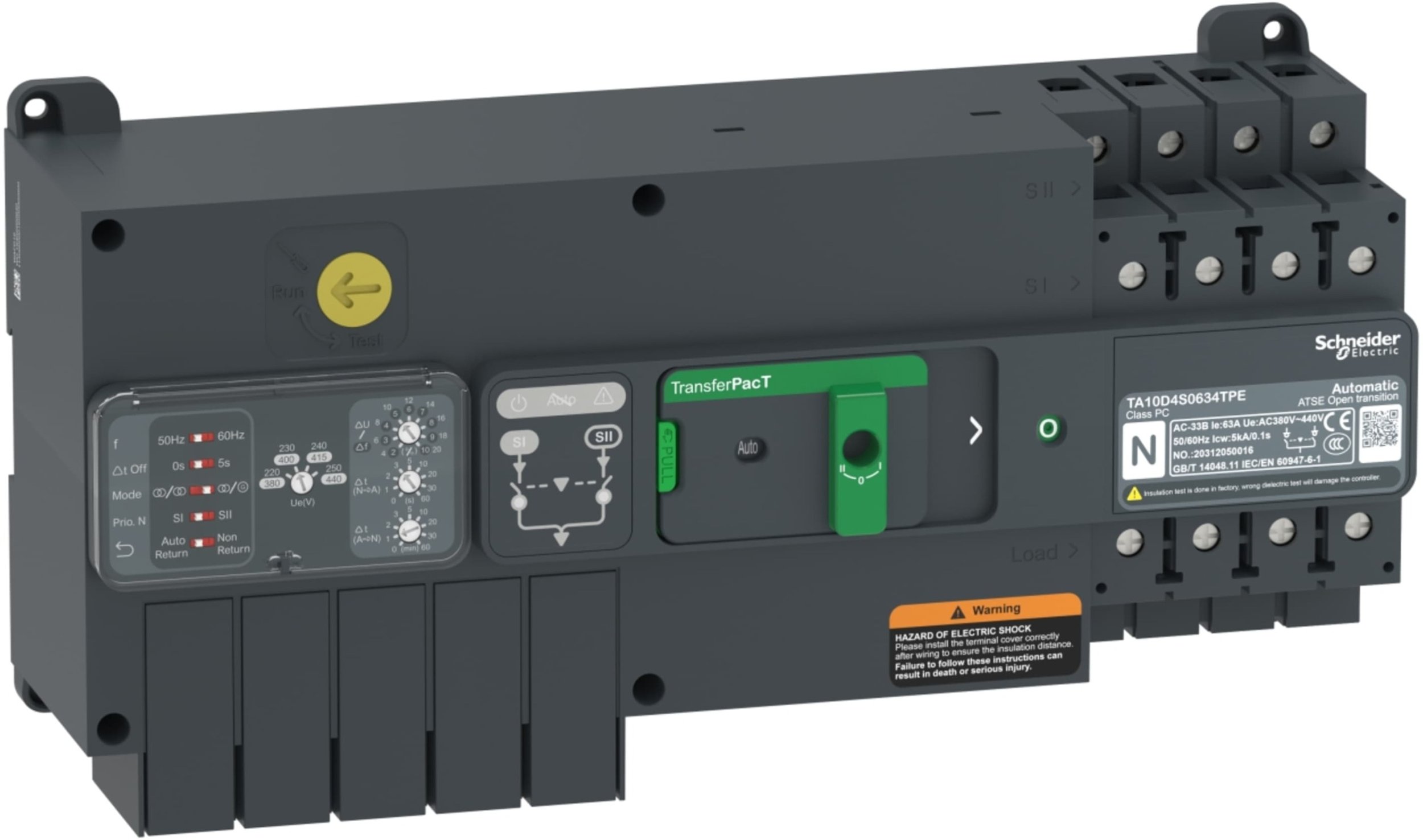 Przełącznik I-0-II 32A 4P sieć-agregat bez komunikacji TransferPacT TA10D4S0324TPE