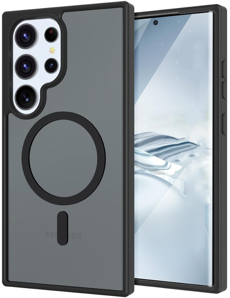 Etui Supero Magmatt Magsafe do Samsung Galaxy S25 Ultra, polprzezroczysto-czarne