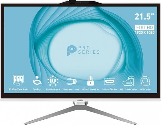 Komputer MSI MSI AIO PRO AP222T 13M-092XEU, Intel Core i5-13400, Chipset H610, 21.5", 1x 8GB DDR4, 256GB SSD, WI-FI, Linux, bílá