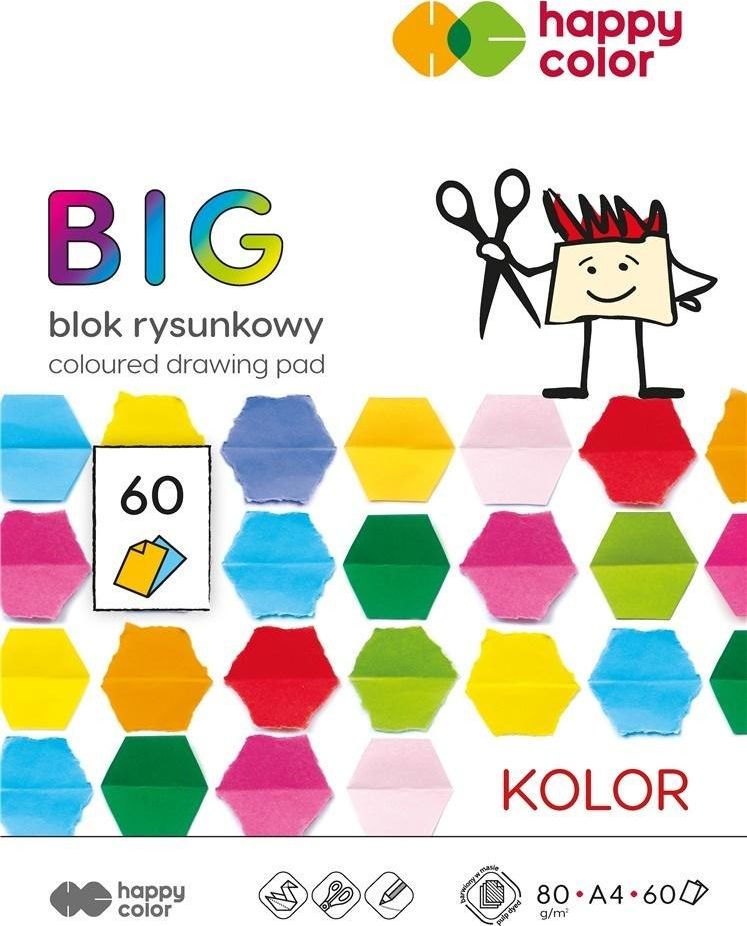 GDD Blok rysunkowy A4 60k mix kolorów