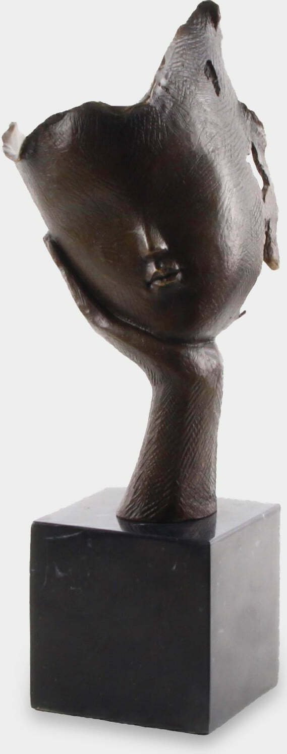 rzezbyzbrazu Twarz na Dłoni Rzeźba z Brązu