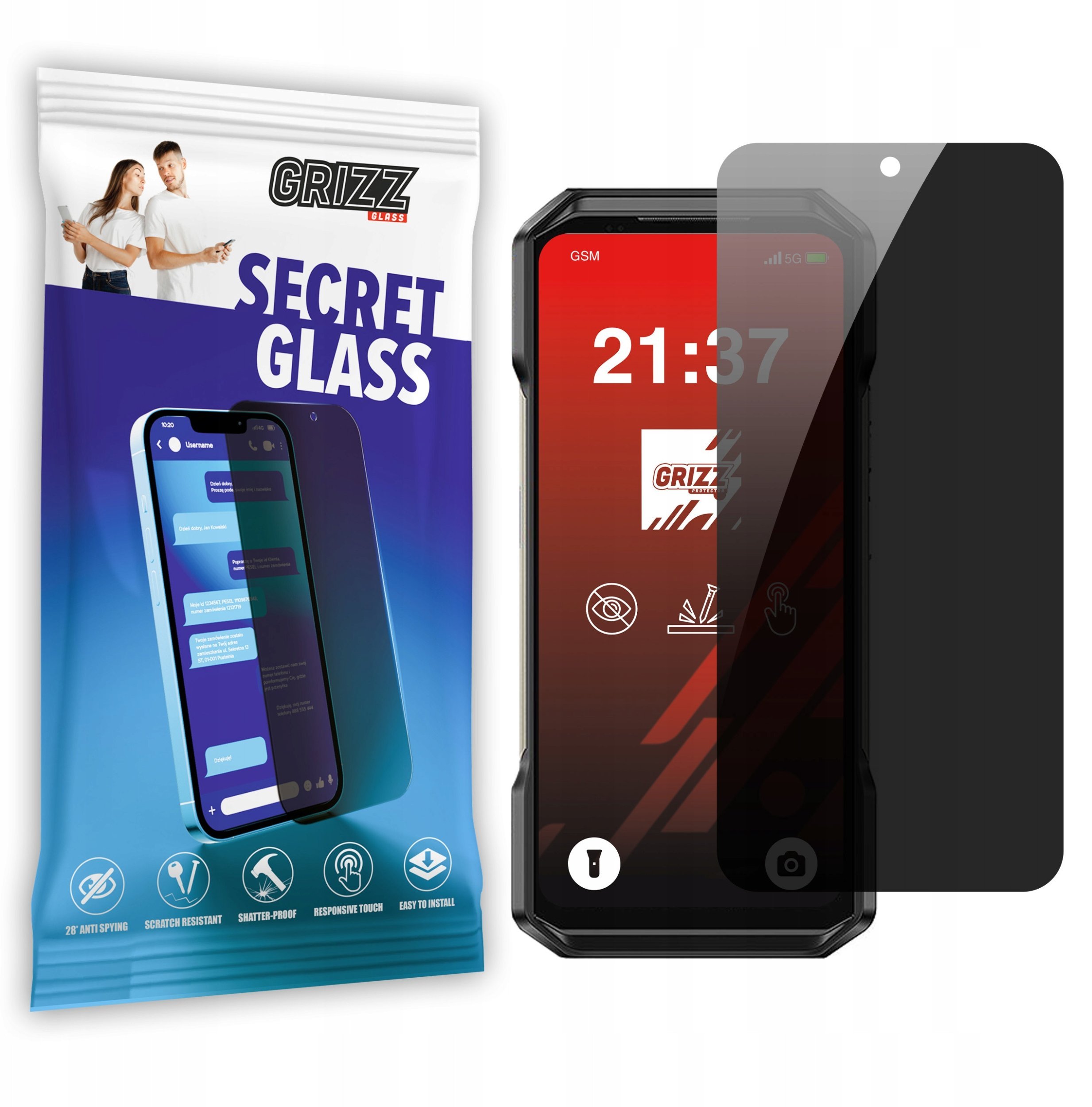 Szkło prywatyzujące GrizzGlass SecretGlass do Ulefone Armor 27